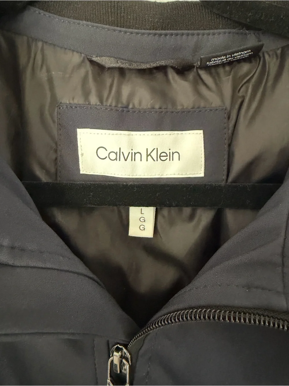 Calvin Klein Men’s Heavyweight Sorona Bomber Jacket Navy Blue L